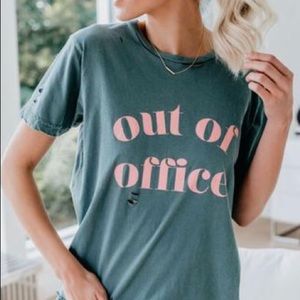 Distressed Out of Office Cotton Tee